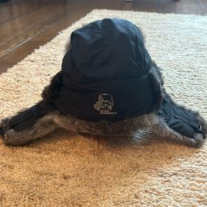 MadBomber black with gray faux fur